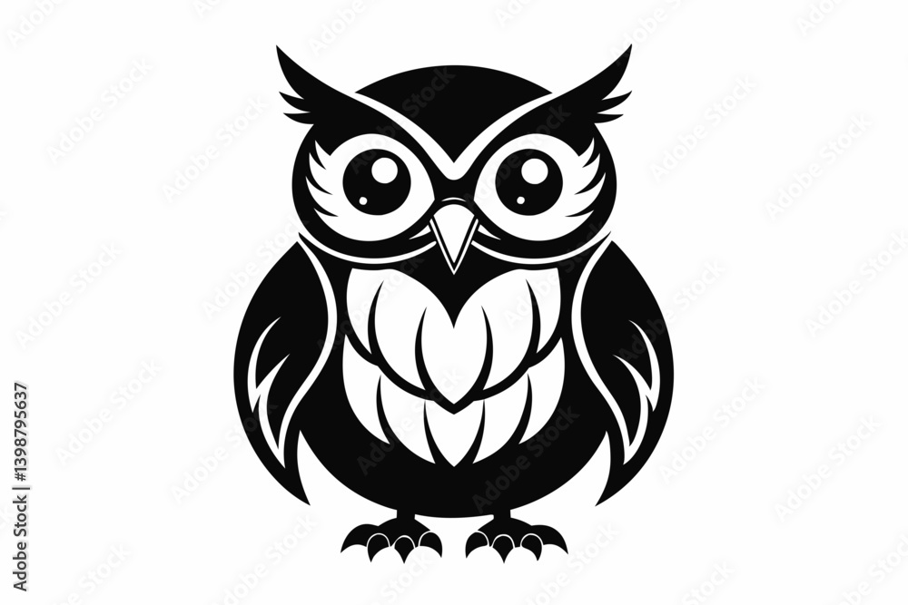 owl silhouette line art vector illustration with a white background owl silhouette line art vector illustration with a white background