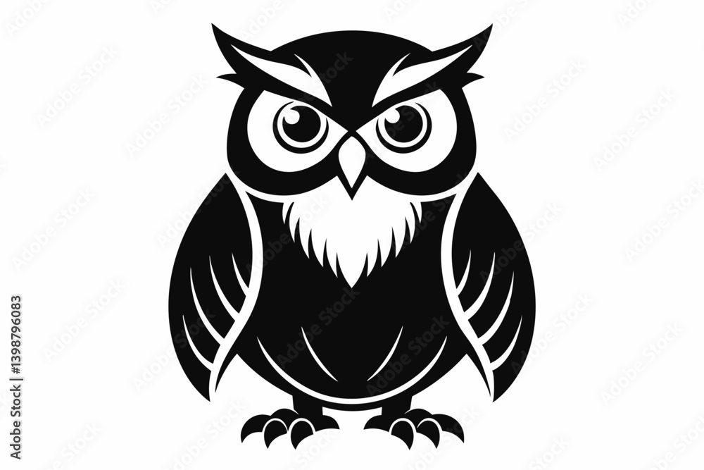 owl silhouette line art vector illustration with a white background owl silhouette line art vector illustration with a white background