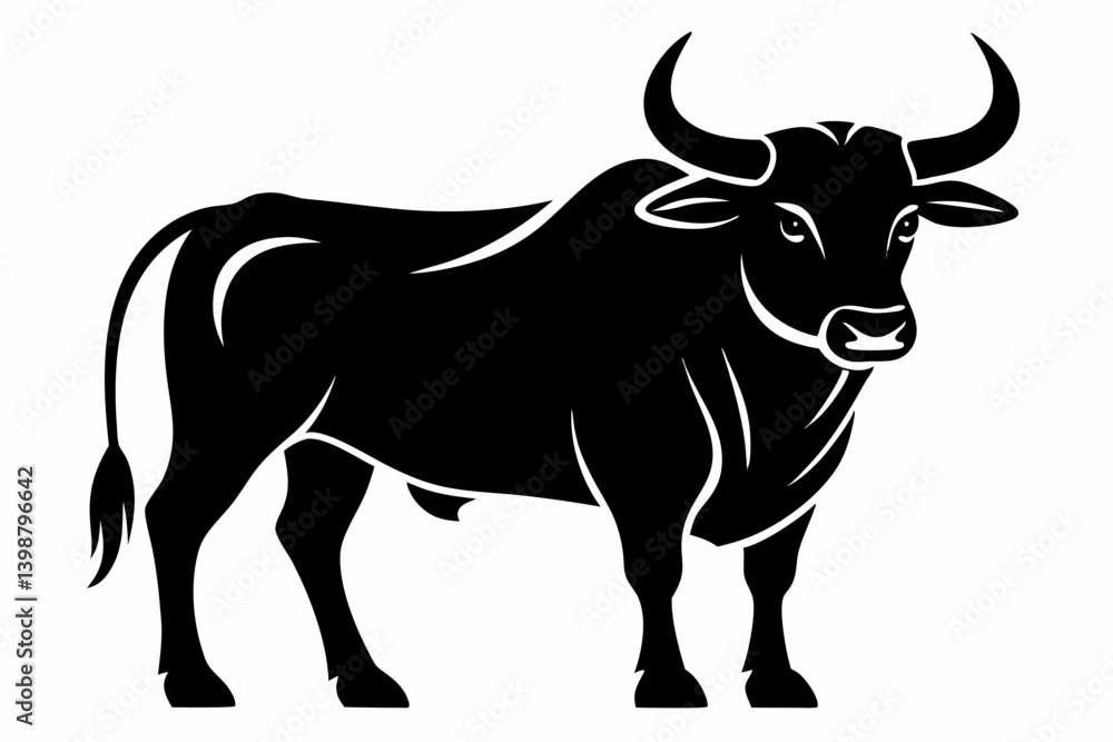 ox silhouette line art vector illustration with a white background ox silhouette line art vector illustration with a white background