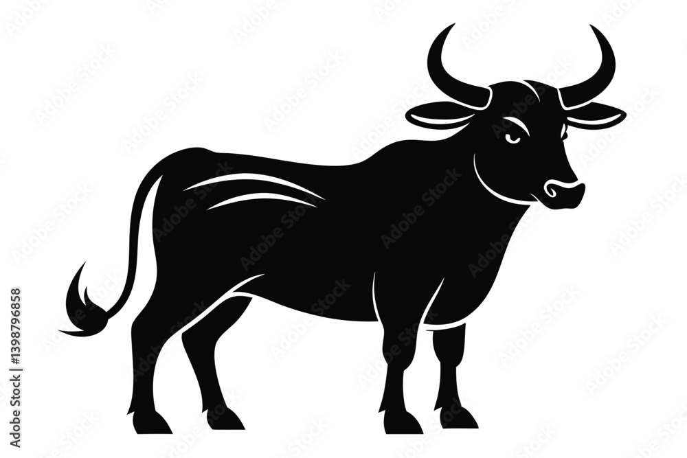 ox silhouette line art vector illustration with a white background ox silhouette line art vector illustration with a white background