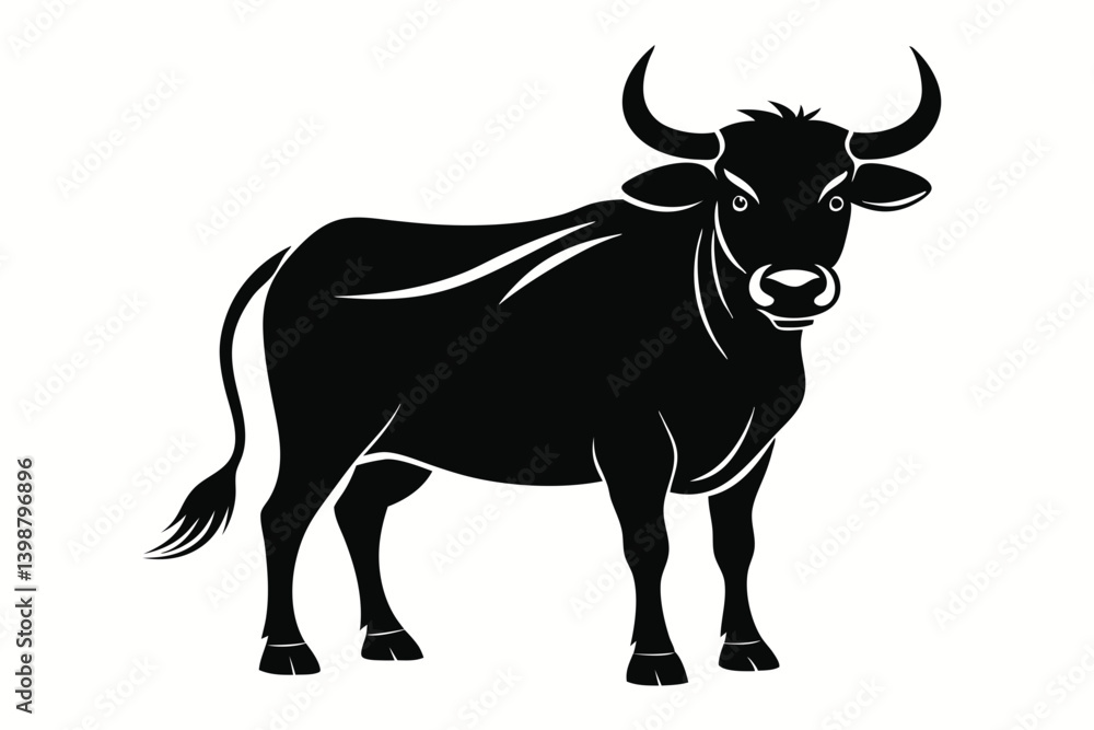 ox silhouette line art vector illustration with a white background ox silhouette line art vector illustration with a white background
