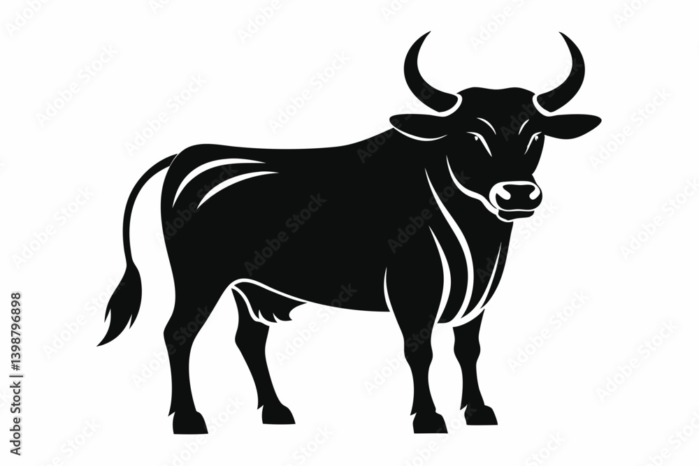 ox silhouette line art vector illustration with a white background ox silhouette line art vector illustration with a white background