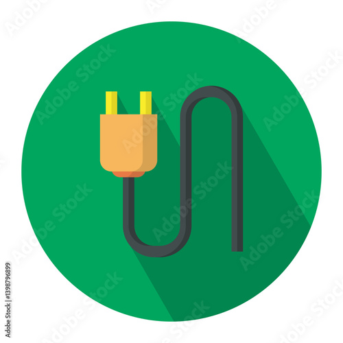 Electric plug cable icon vector design, electrical charge concep icon symbol vector design illustration. 