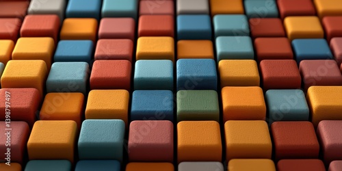 Obraz na płótnie Colorful wooden blocks arranged in patterns close-up image creative workspace bright environment artistic view w salonie