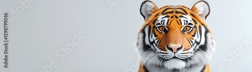 Obraz na płótnie Majestic tiger portrait studio setting digital artwork calm environment close-up view wildlife conservation concept w salonie