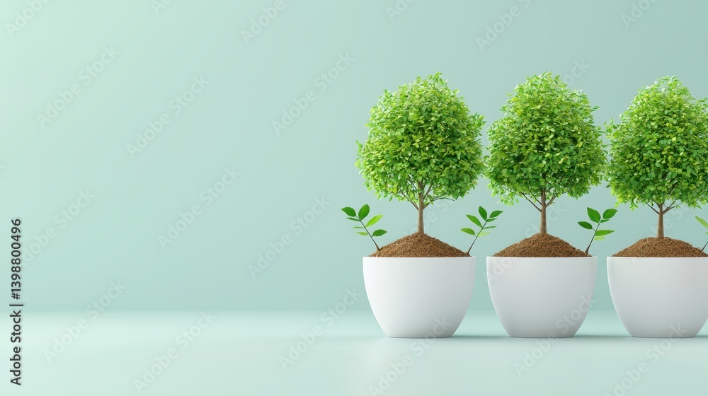Growing greenery indoor potted plants home environment minimalist decor fresh vibe peaceful ambiance