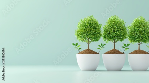 Obraz na płótnie Growing greenery indoor potted plants home environment minimalist decor fresh vibe peaceful ambiance w salonie
