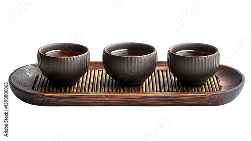 Typical Chinese tea-tray isolated on white background