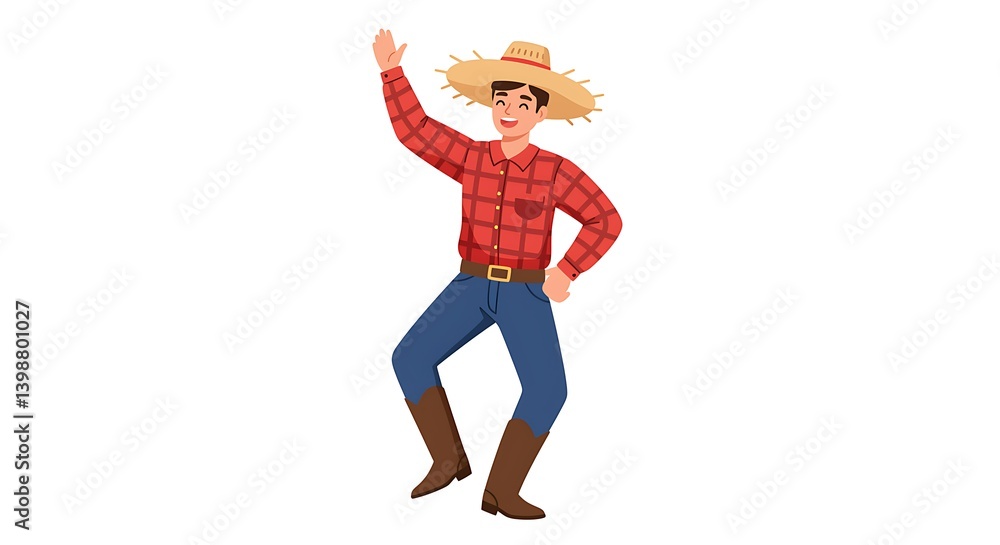 man in straw hat and plaid shirt dancing man in straw hat and plaid shirt dancing
