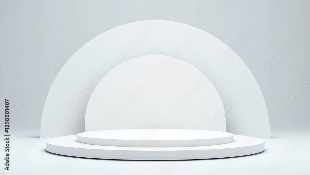 Pedestal of Platform display with modern stand podium on white room background. Pedestal of Platform display with modern stand podium on white room background.
