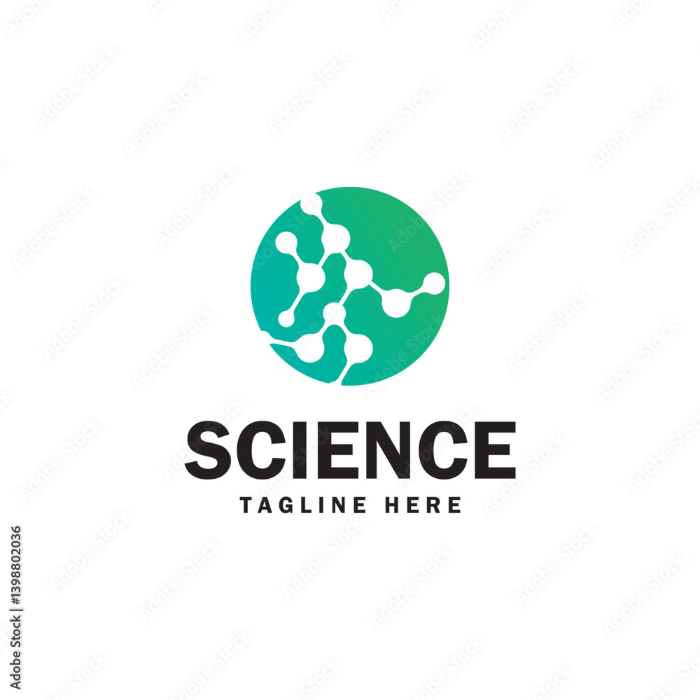 molecule science logo vectorr illustration template design