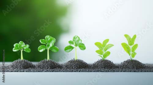 Obraz na płótnie Growth stages of plants indoor setting nature photography calm environment close-up view nurturing life w salonie
