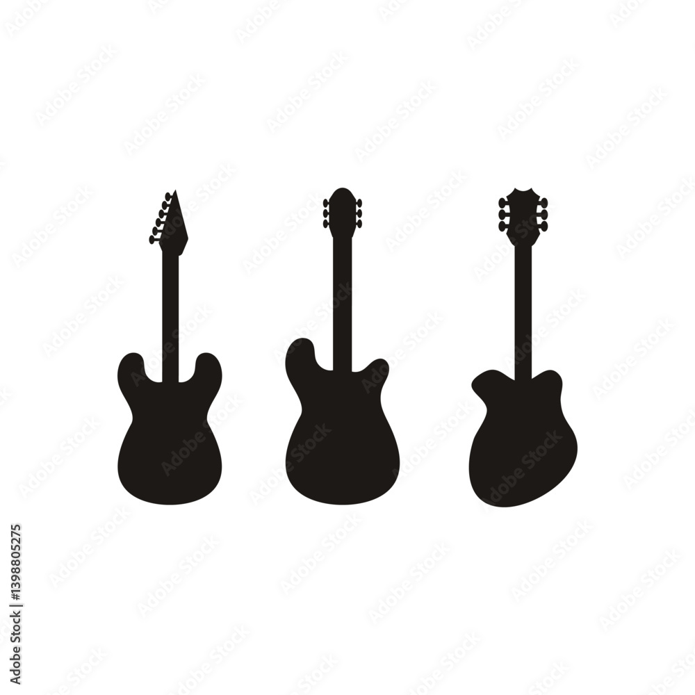 Naklejka premium guitar logo icon vector illustration template design