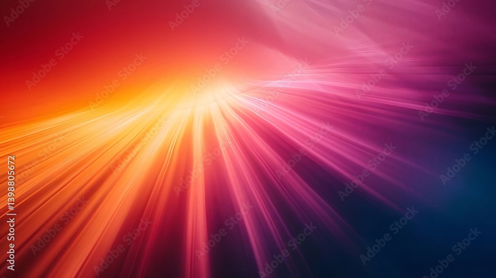 Abstract Burst Of Radiant Light With Orange Red And Purple Hues On Dark Background Abstract Burst Of Radiant Light With Orange Red And Purple Hues On Dark Background