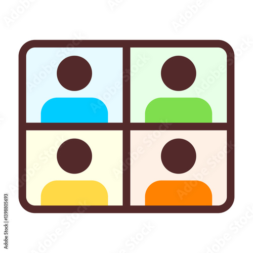 Video Conference Flat Icon
