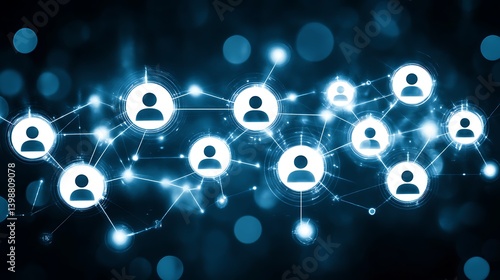 Wallpaper Mural A complex network of interconnected people, highlighting digital connections. Torontodigital.ca