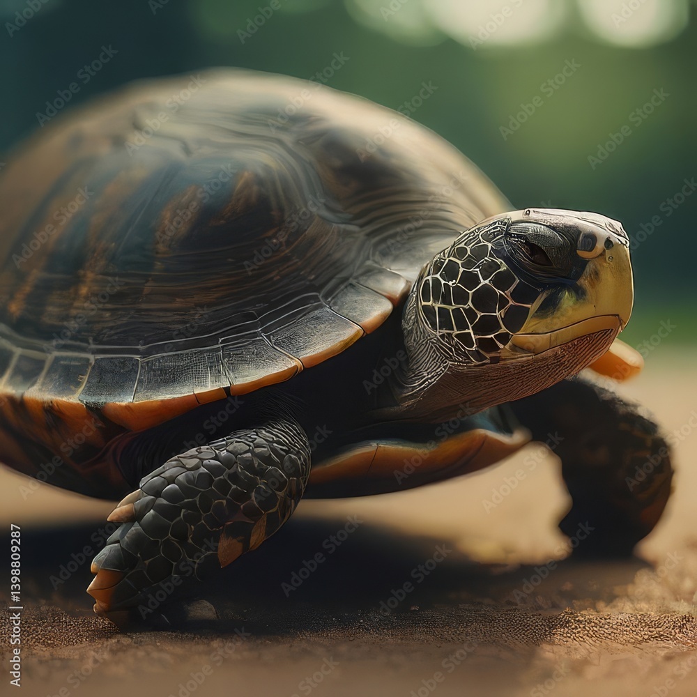 Naklejka premium turtle on the rocks