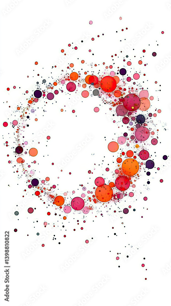 Colorful Dots Create a Vibrant Circular Pattern on a Neutral Background Expressing Artistic Harmony Colorful Dots Create a Vibrant Circular Pattern on a Neutral Background Expressing Artistic Harmony