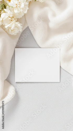 A white card with a blank space on it