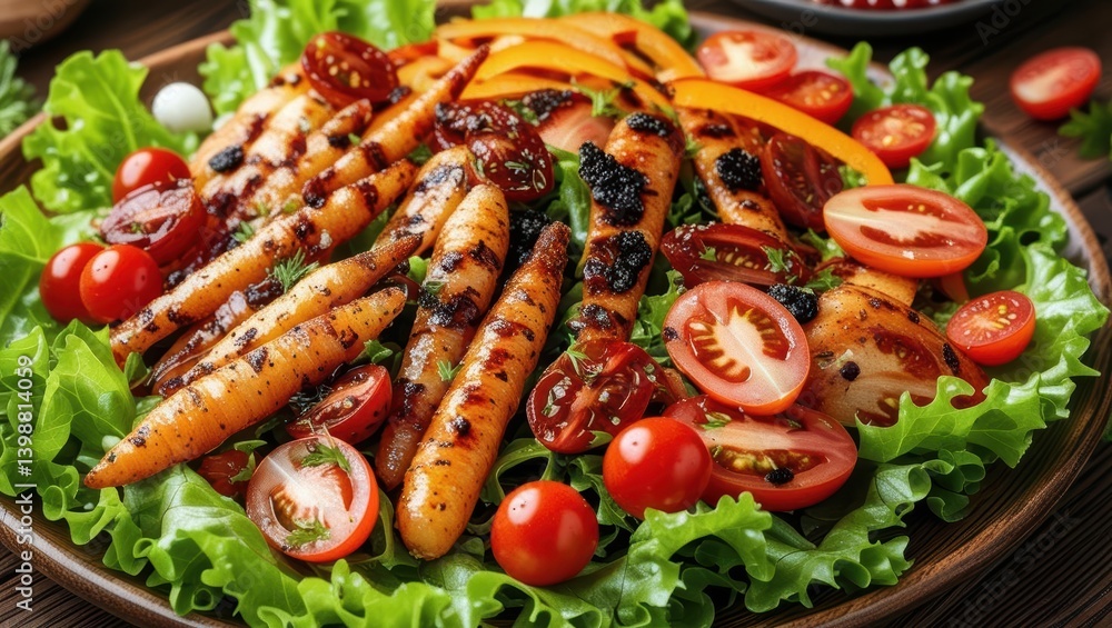 Fresh And Healthy Garden Salad Featuring Crisp Greens, Juicy Tomatoes, And Colorful Vegetables, Offering A Nutritious And Delicious Meal Option For A Wholesome Lifestyle. Fresh And Healthy Garden Salad Featuring Crisp Greens, Juicy Tomatoes, And Colorful Vegetables, Offering A Nutritious And Delicious Meal Option For A Wholesome Lifestyle.