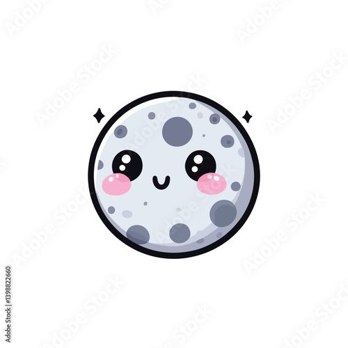 Moon Rock vector,kawaii moon rock