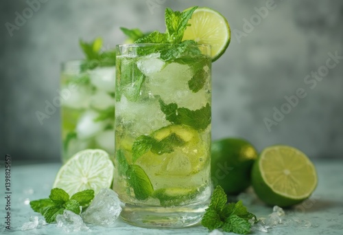 Wallpaper Mural Mojito with Lime Slices and Mint Leaves Torontodigital.ca