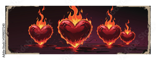 fire in the form burning heart