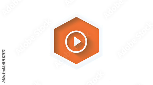 Free Download Hexagonal Play Button Icon with Modern Design for Media and Technology Applications - GFXLoad