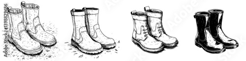 Stylish and practical boots displayed in various designs and colors showing versatility for different activities