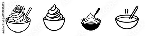 Delicious variety of desserts in bowls showcasing different textures and flavors