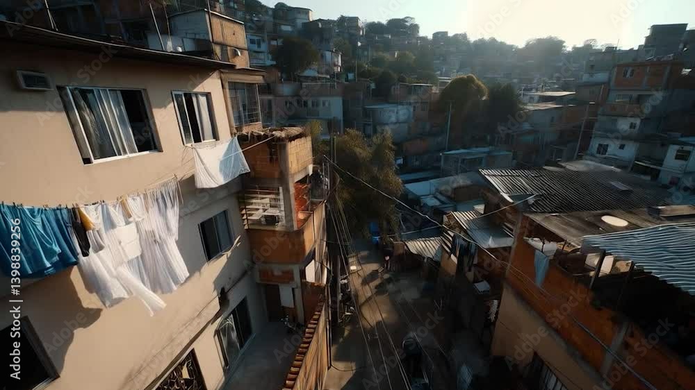 Mediterranean City with Laundry Drying Outside Mediterranean City with Laundry Drying Outside