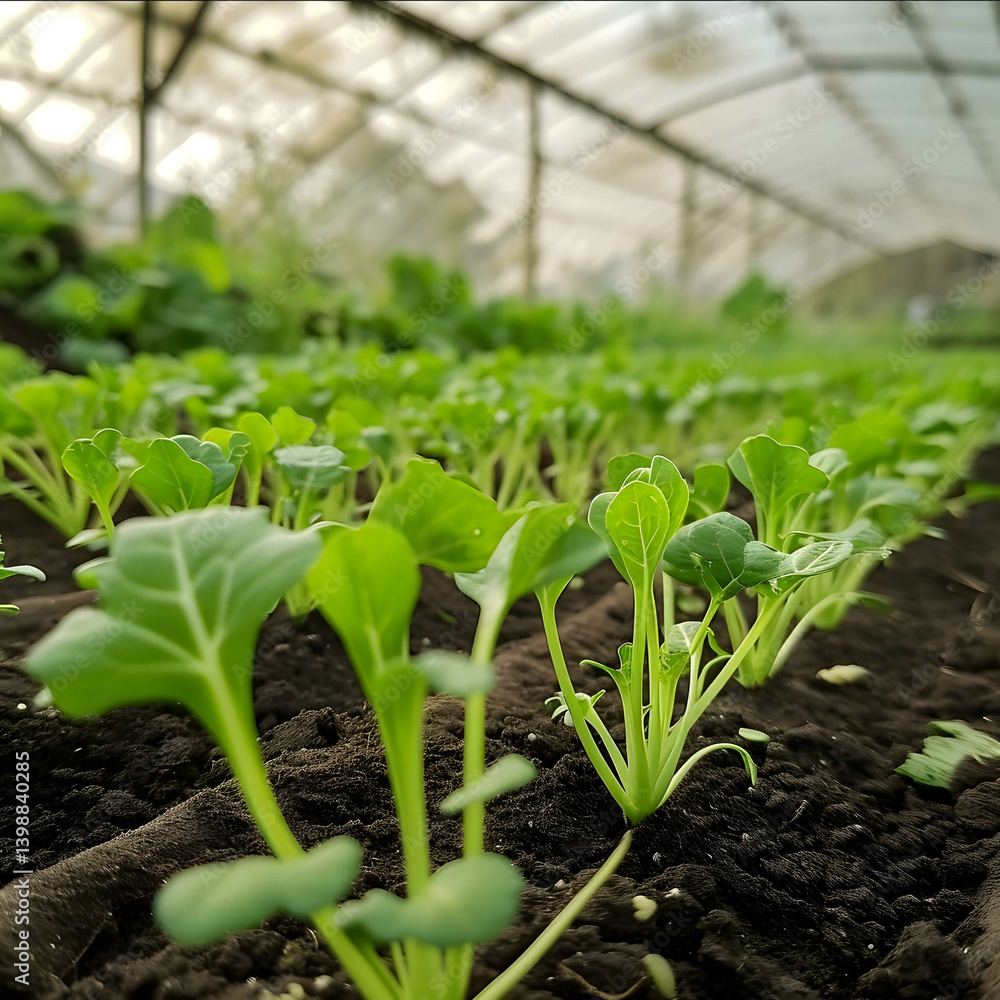 Chrysanthemums are planted neatly in a greenhouse, the flower seeds are planted with a special net to make them neater Chrysanthemums are planted neatly in a greenhouse, the flower seeds are planted with a special net to make them neater