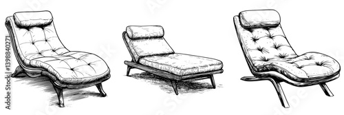 Various designs of lounge chairs showcasing comfort and style in a modern living space