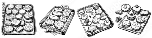Delicious assortment of baked treats displayed on trays ready for a festive gathering