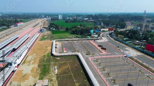 Top View of Cox's Bazar Train Station | Aerial View of beautiful railway station in Cox's Bazar, Chittagong, Bangladesh