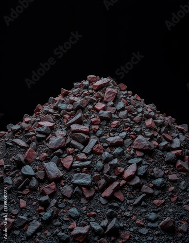 Obraz na płótnie A mountainous pile of raw, black coal against a dark background, natural resource, raw material, industry w salonie