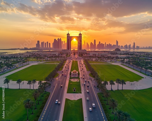 Abu Dhabi Qasr Al Watan Presidential Palace at Sunset