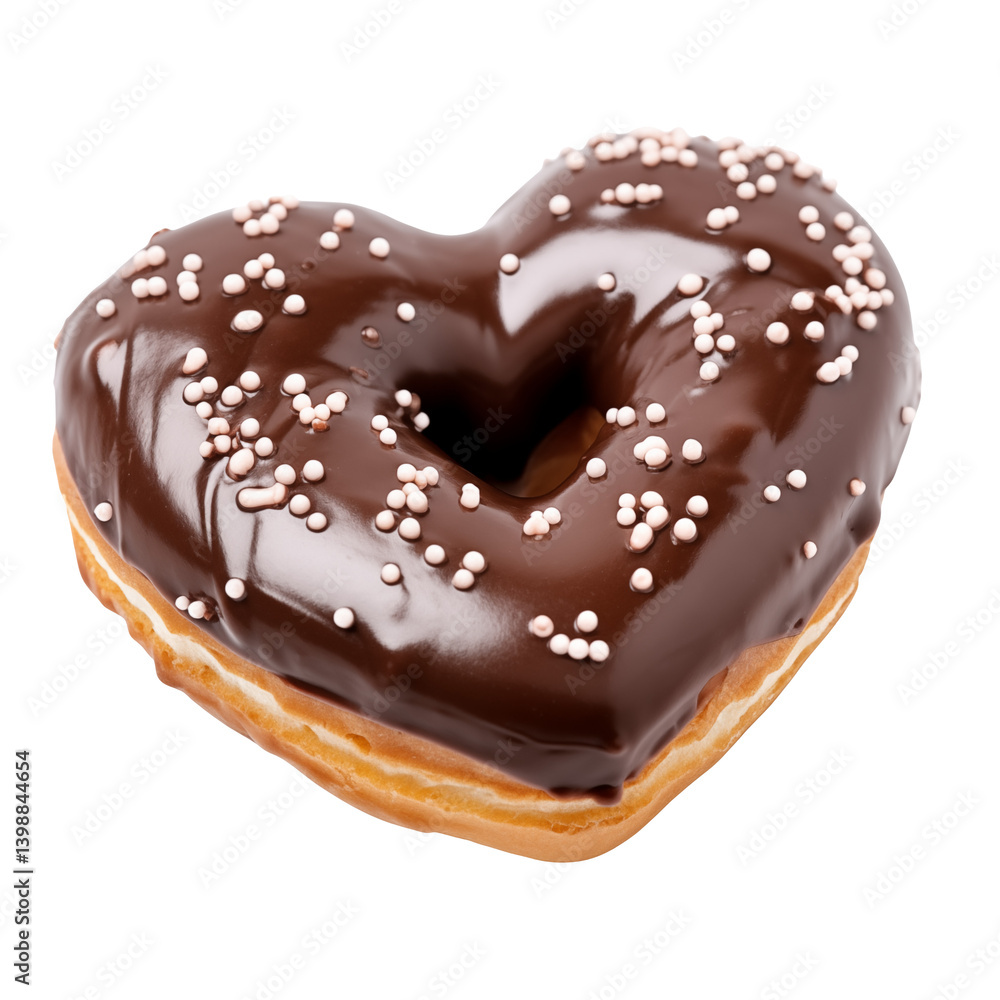 heart shaped cookie heart shaped chocolate donut isolated on transparent and white background. heart shaped cookie heart shaped chocolate donut isolated on transparent and white background.