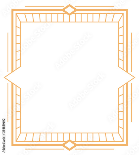 Vector line frame illustration in art deco retro style