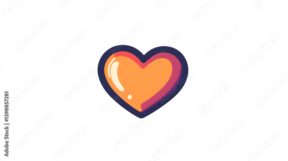 Vibrant Heart Illustration with Gradient Colors and Soft Glow for Romantic Love and Valentine Vibrant Heart Illustration with Gradient Colors and Soft Glow for Romantic Love and Valentine
