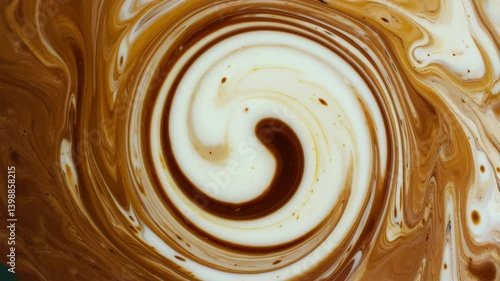 The silky blend of coffee and cream forms hypnotic patterns, capturing warmth and indulgence in every ripple.


