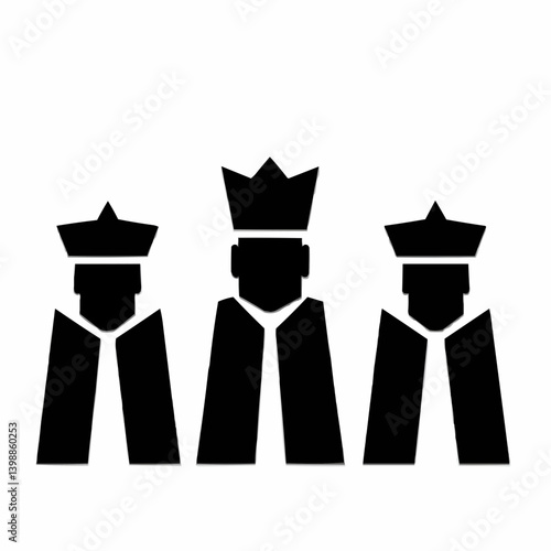 Three Wise Men Icons, Biblical Figures Illustration

