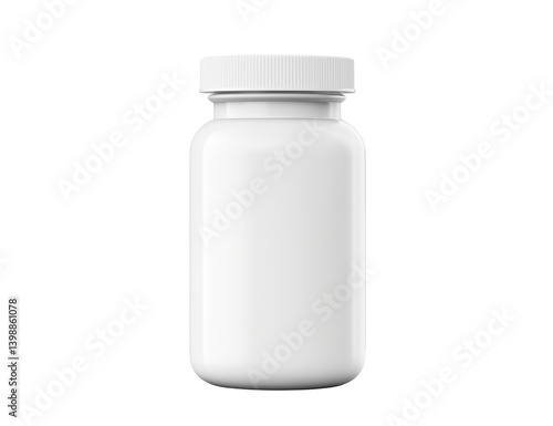 white plastic bottle Blank White Plastic Pill Bottle – Essential for Medication Storage and Organization on Transparent Background
