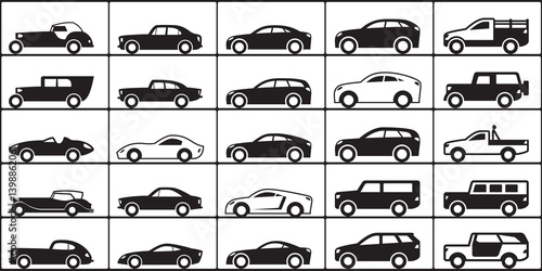 Car model toys on collector holder – vector illustration