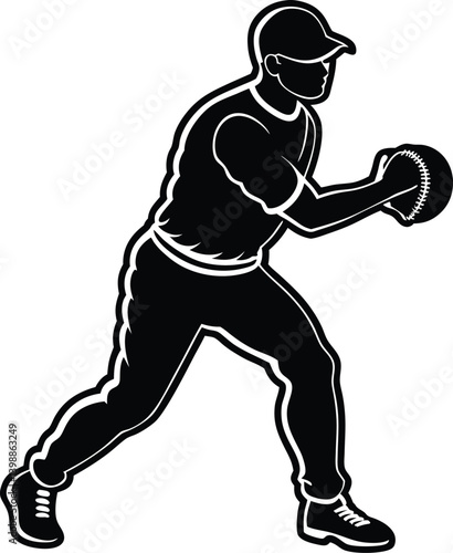 Baseball silhouette vector designs 8