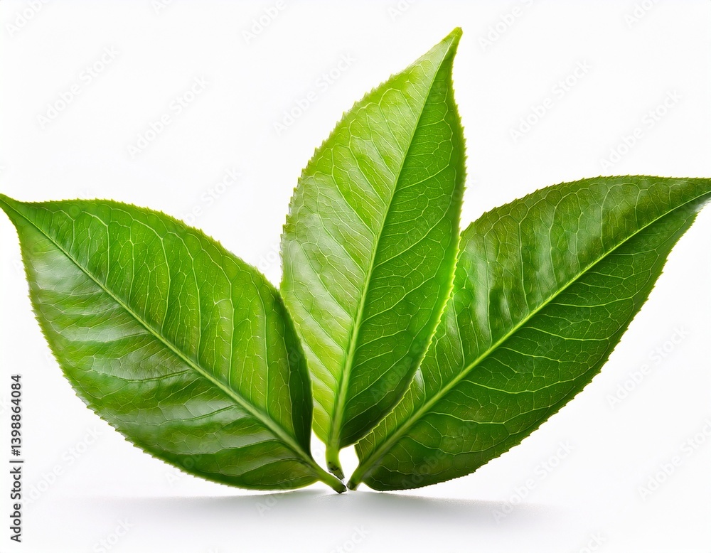 Obraz premium tea leaves isolated on white background