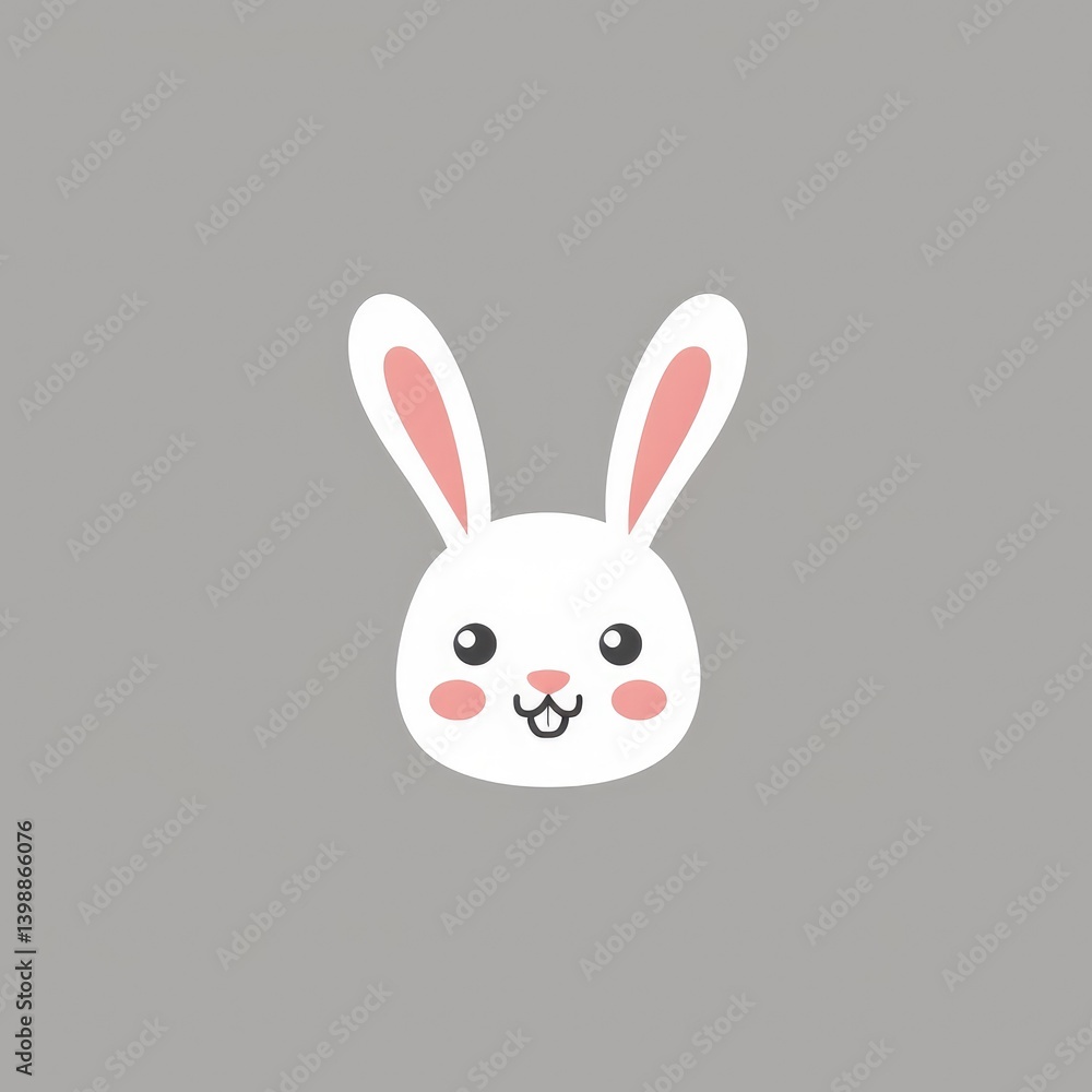 Cute cartoon rabbit head Cute cartoon rabbit head
