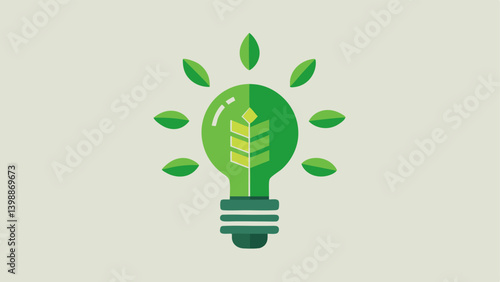 Green Lightbulb An illuminated lightbulb made of leaves signifying innovative and ecofriendly ideas available during Cyber Monday.