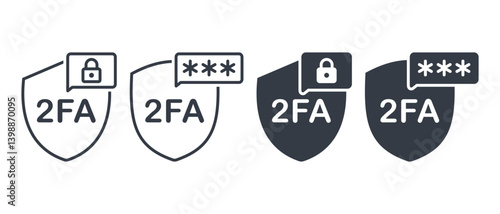 Two step authentication 2fa icon. Illustration vector