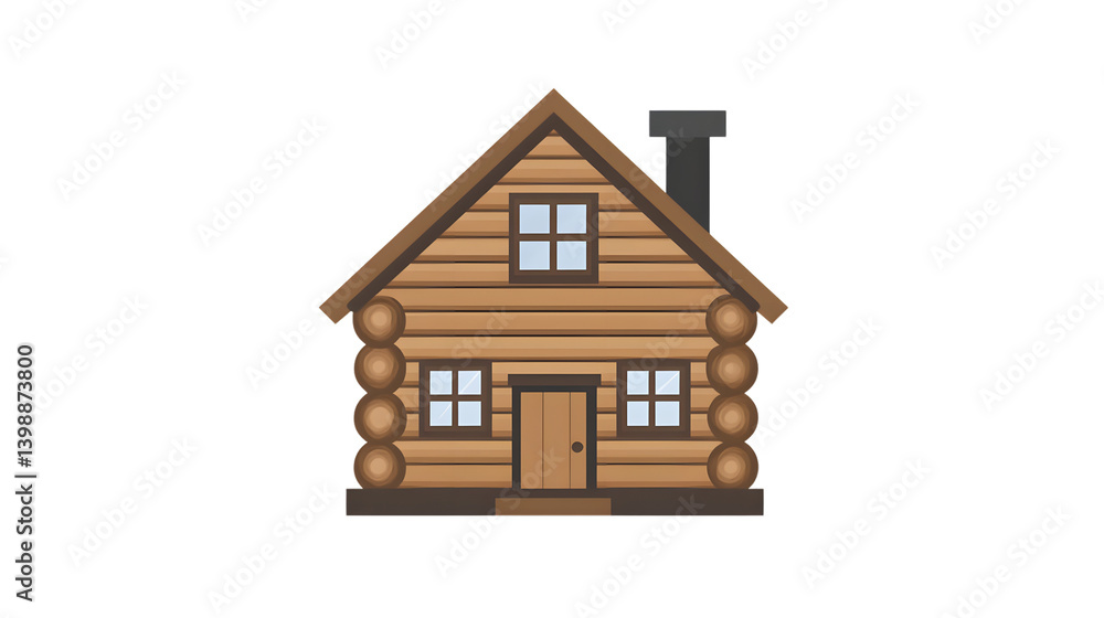 Cozy Log Cabin with Wooden Siding and Chimney Perfect for Rustic Home Design Winter Retreats Cozy Log Cabin with Wooden Siding and Chimney Perfect for Rustic Home Design Winter Retreats